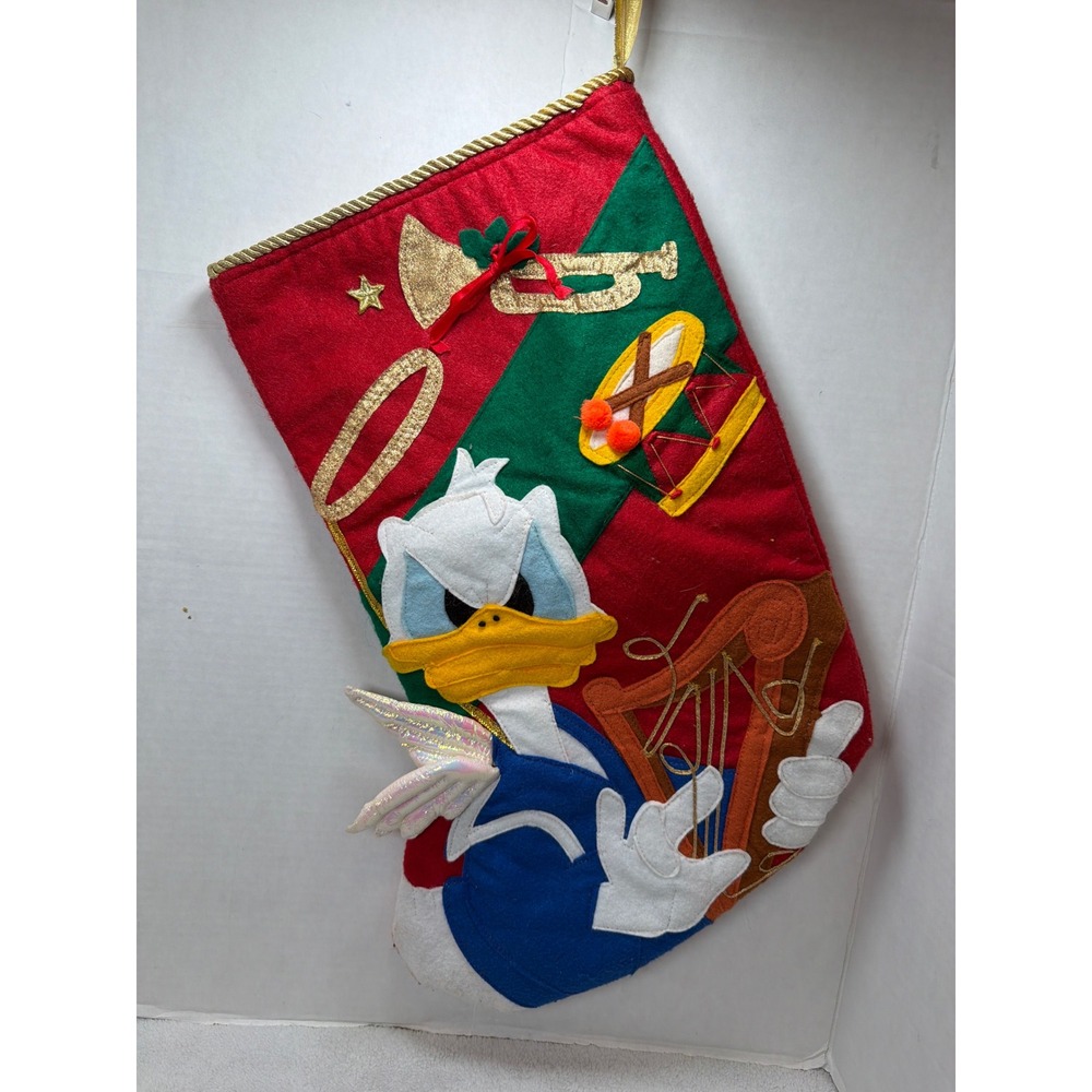 Vintage 90's RARE Disney Store PARKS 20" DONALD DUCK Christmas Stocking Felt